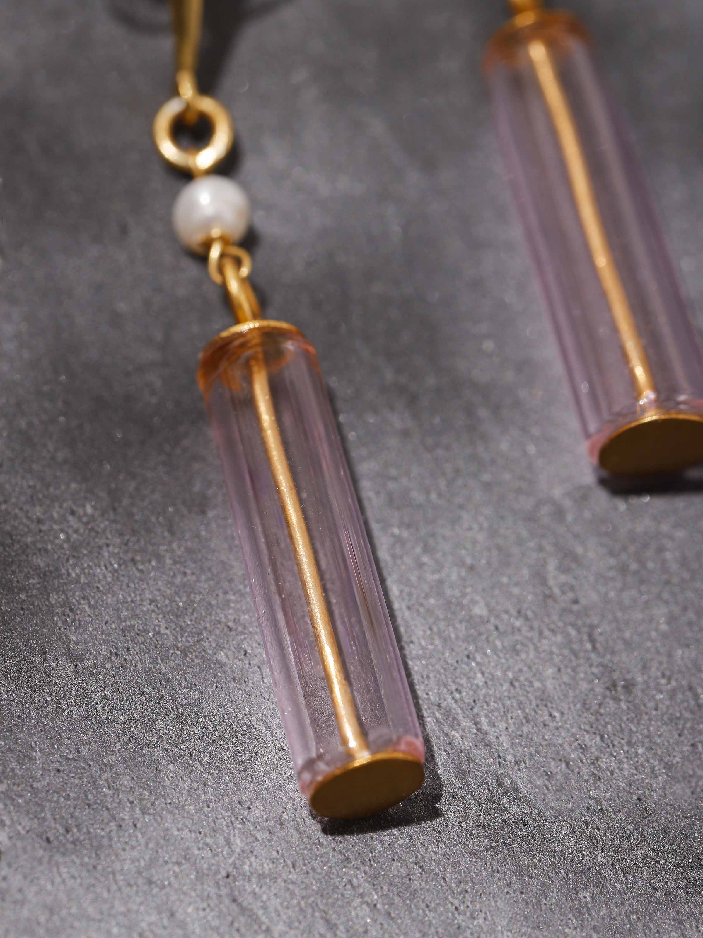 Silver Flame Glass Drop Earrings