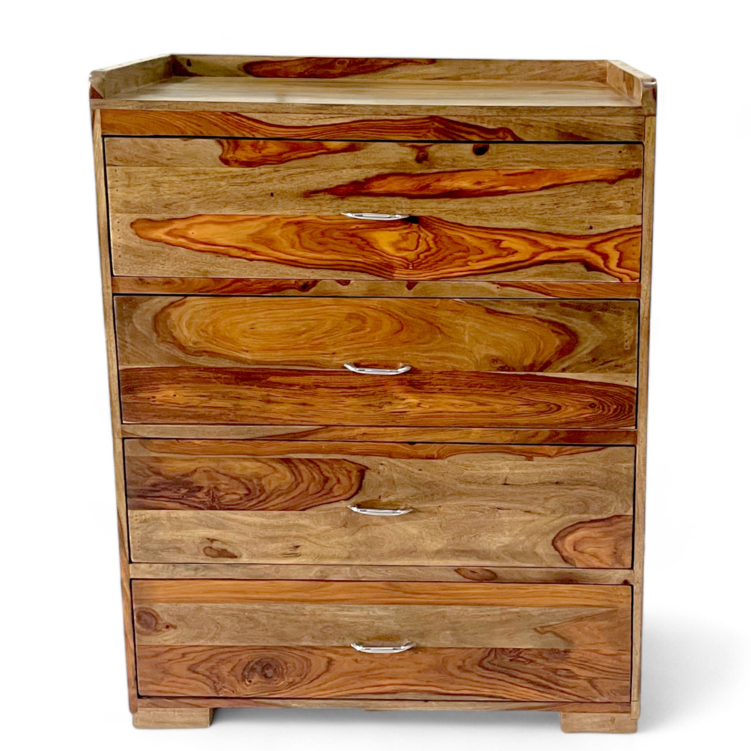 Elder Sheesham Wood Chest of Drawers in TEAK FINISH