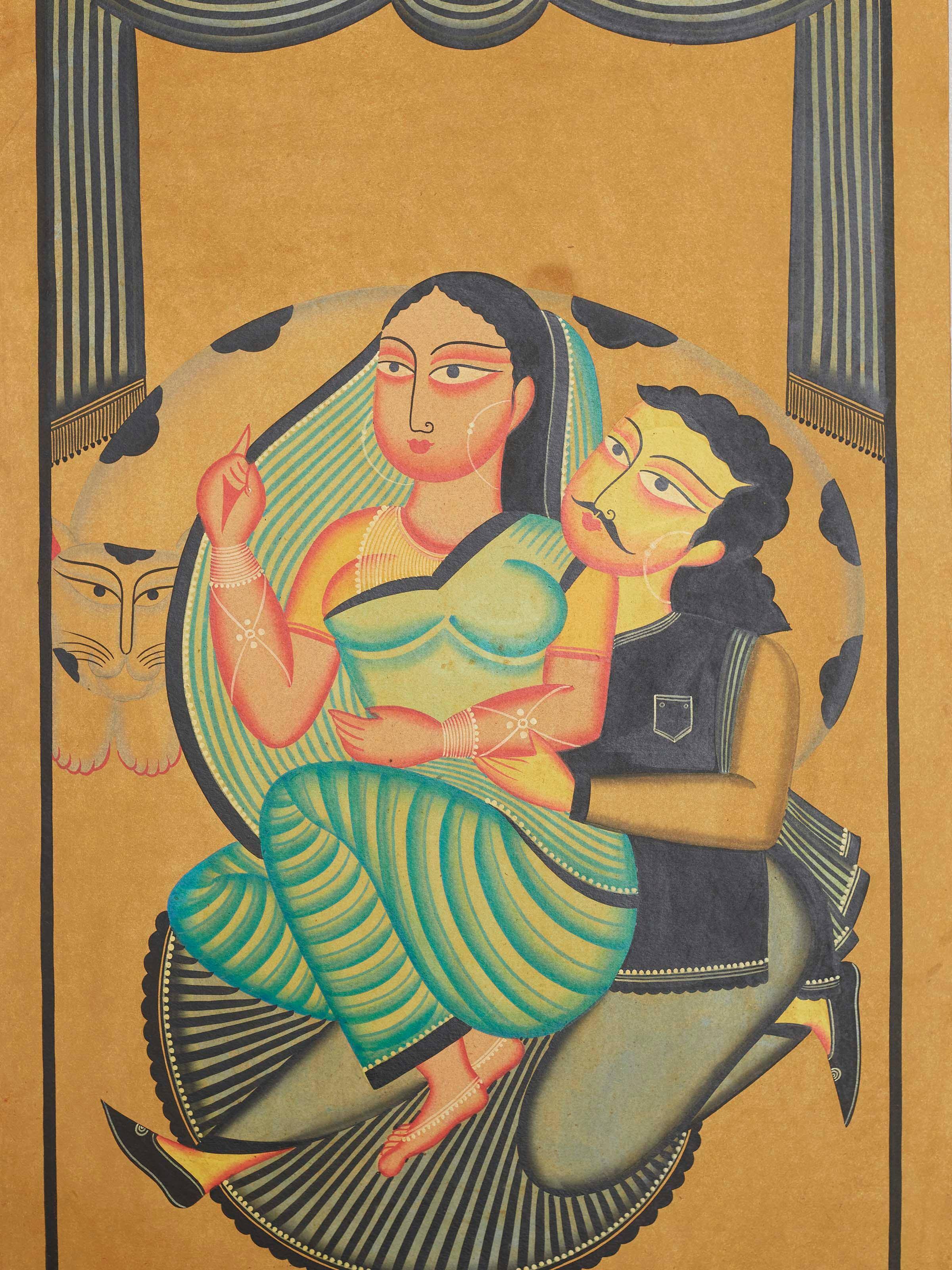 Kalighat Babu Bibi Painting