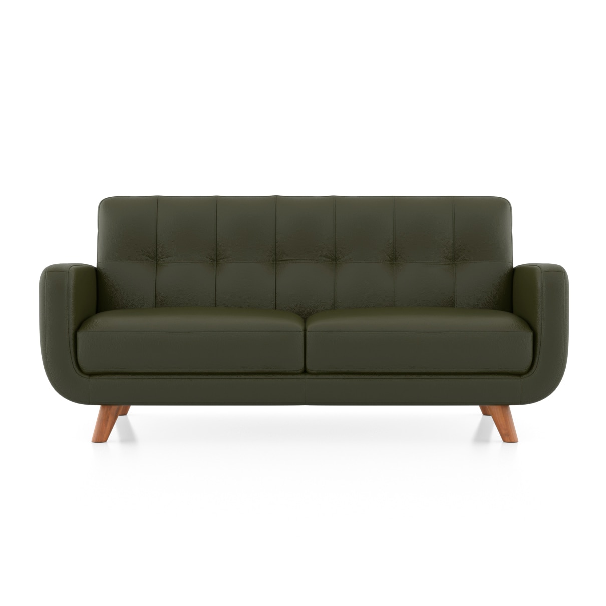 Waverly 2 Seater Leather Sofa in Army Green Colour