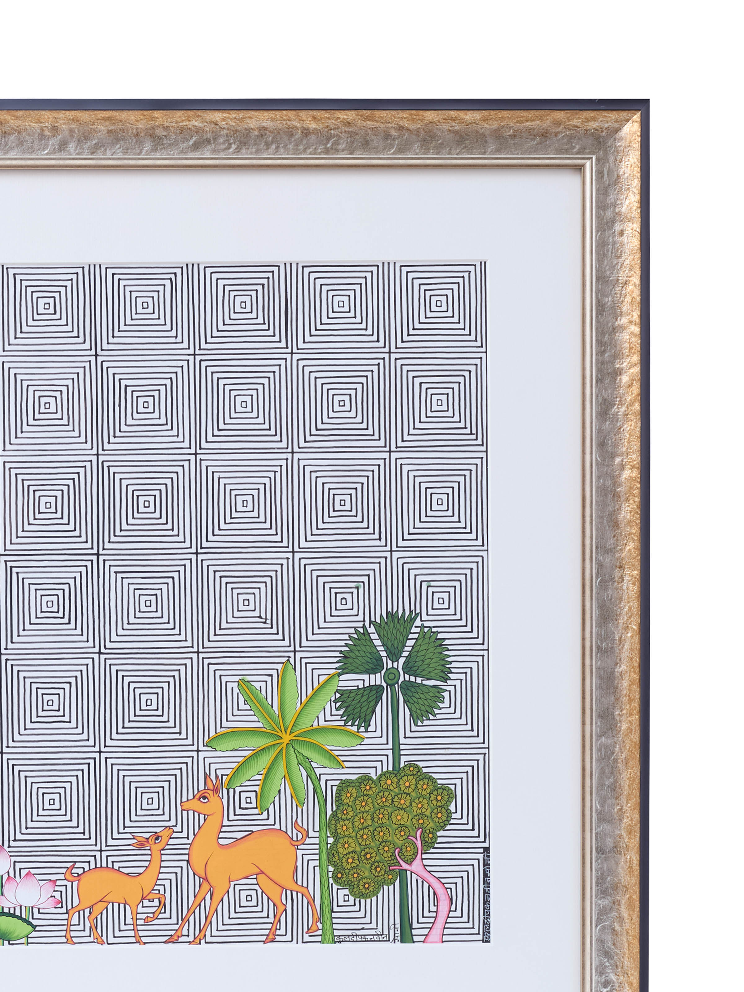 Deer Geometric Illusion Pichwai Painting