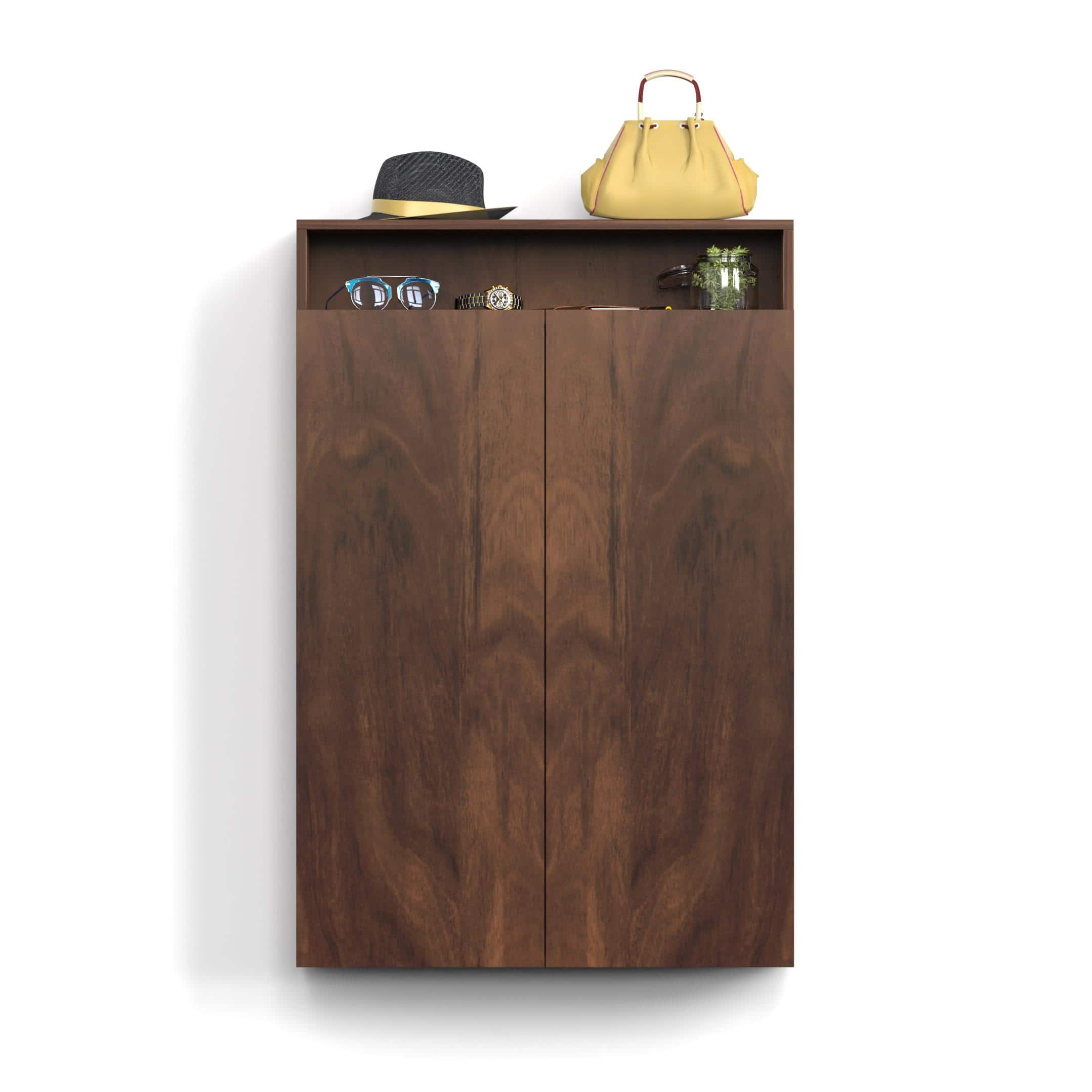 Whartin Engineered Wood Shoe Rack In Brown Maple Finish