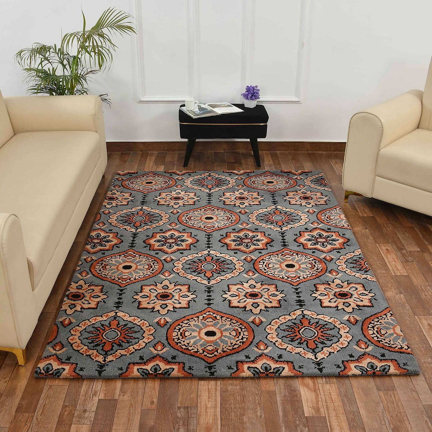 Multicolor Traditional Machine Made Polyester 2 X 5 Feet Carpet