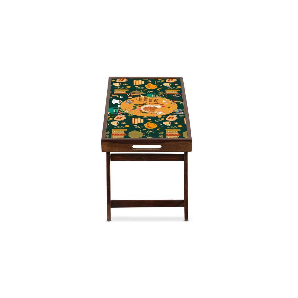 Cereal Central Solid Wood Bookshelf and Serving Tray In Multicolour
