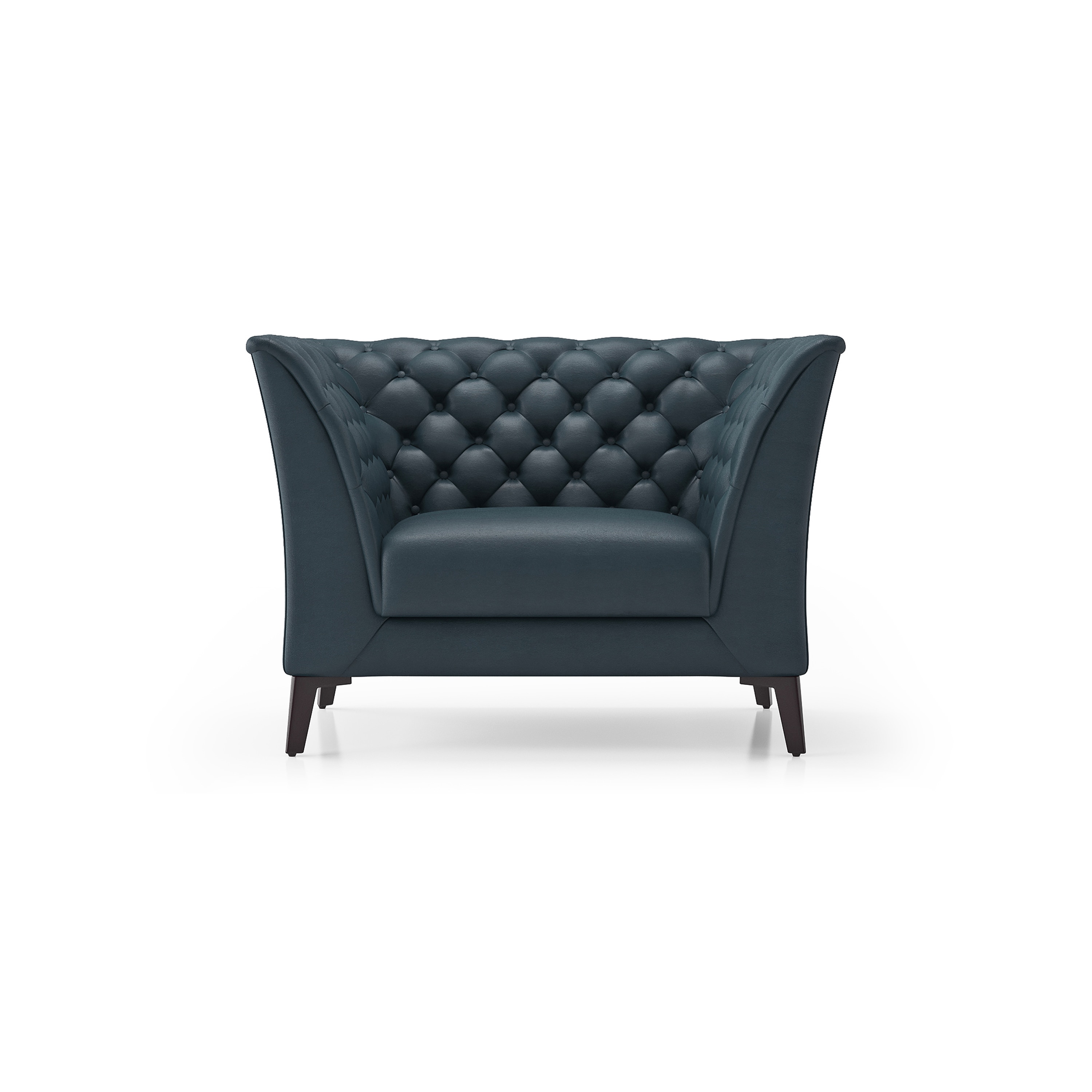 Weston 1 Seater Luxury Italian Leather Sofa In Aegean Sea - Urban Ladder
