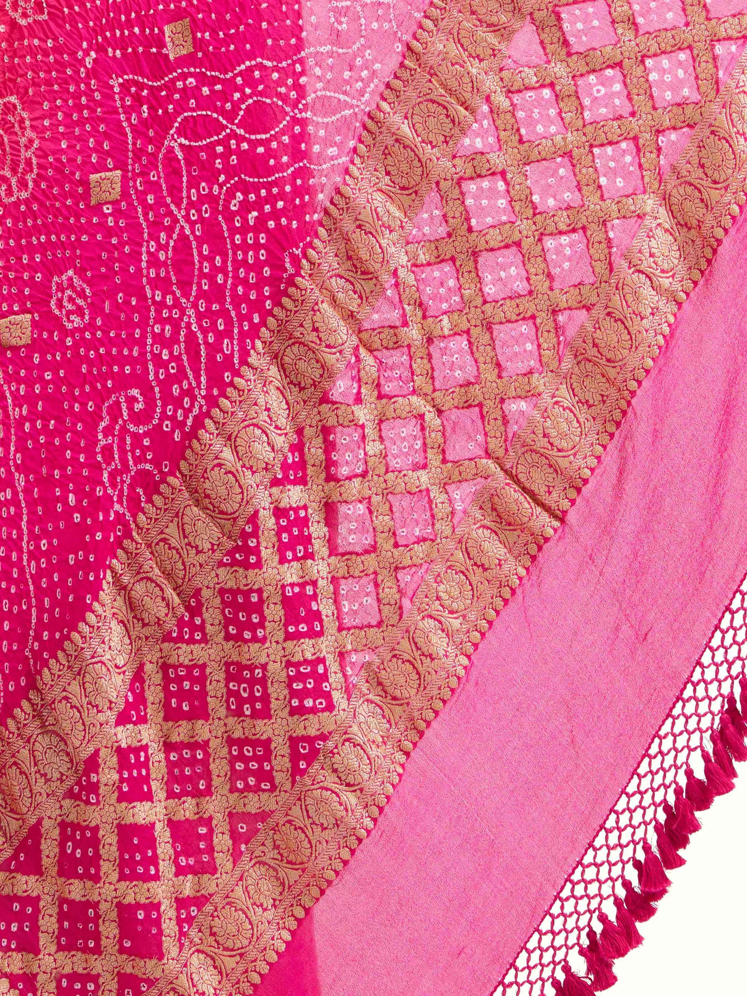 Pink Bandhani Tie & Dye Dupatta