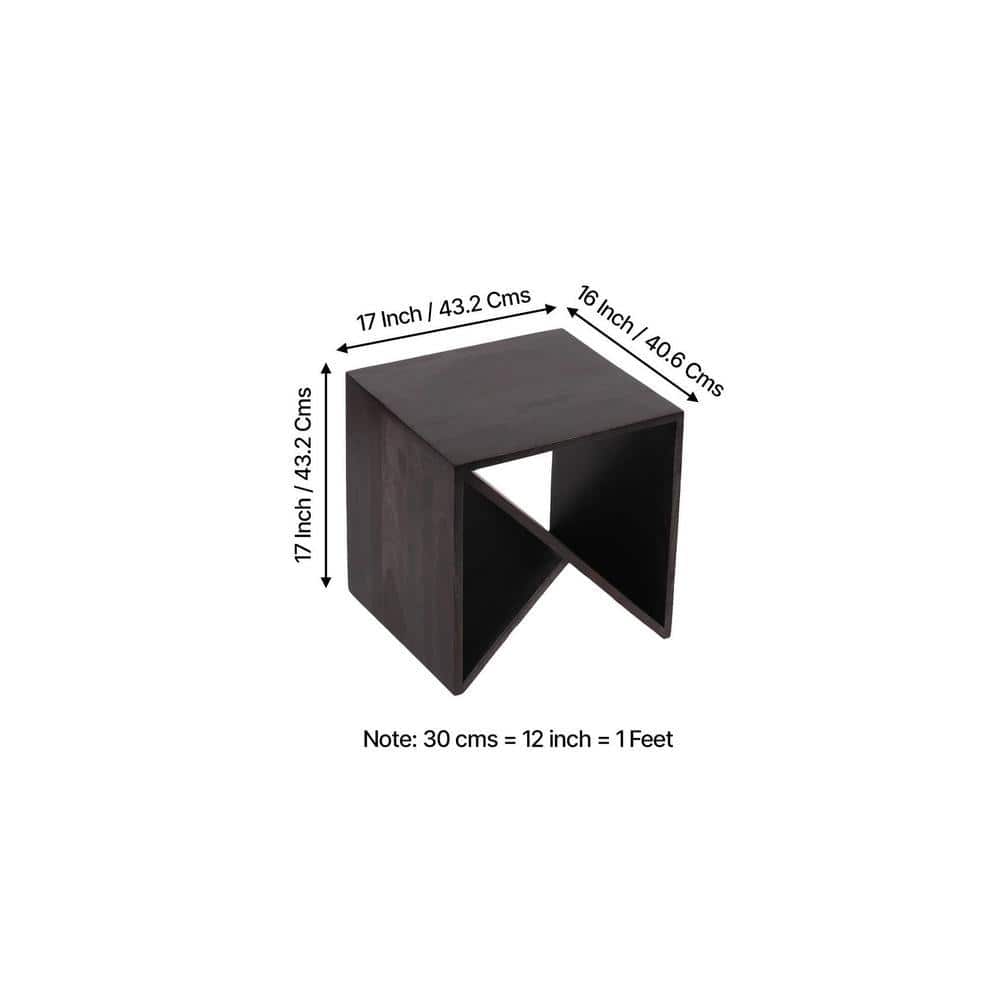 Noah Sheesham Wood Corner Table in Mahogany Finish