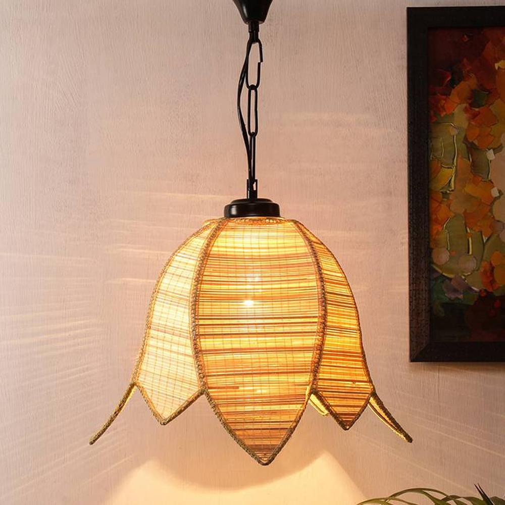 Watson Beige Bamboo Hanging Light