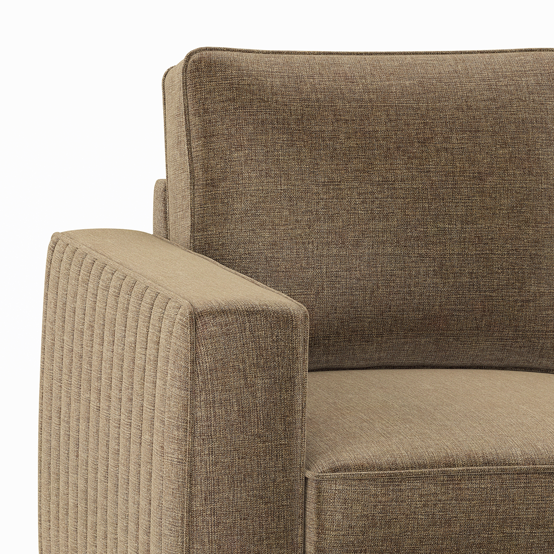 Apollo Neo 3 Seater Fabric Sofa in Dune Colour (Back Height : Regular, Cushion Type : Hard)