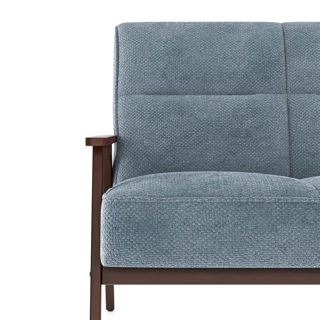 Logan 1 Seater Wooden Sofa in Blue Colour
