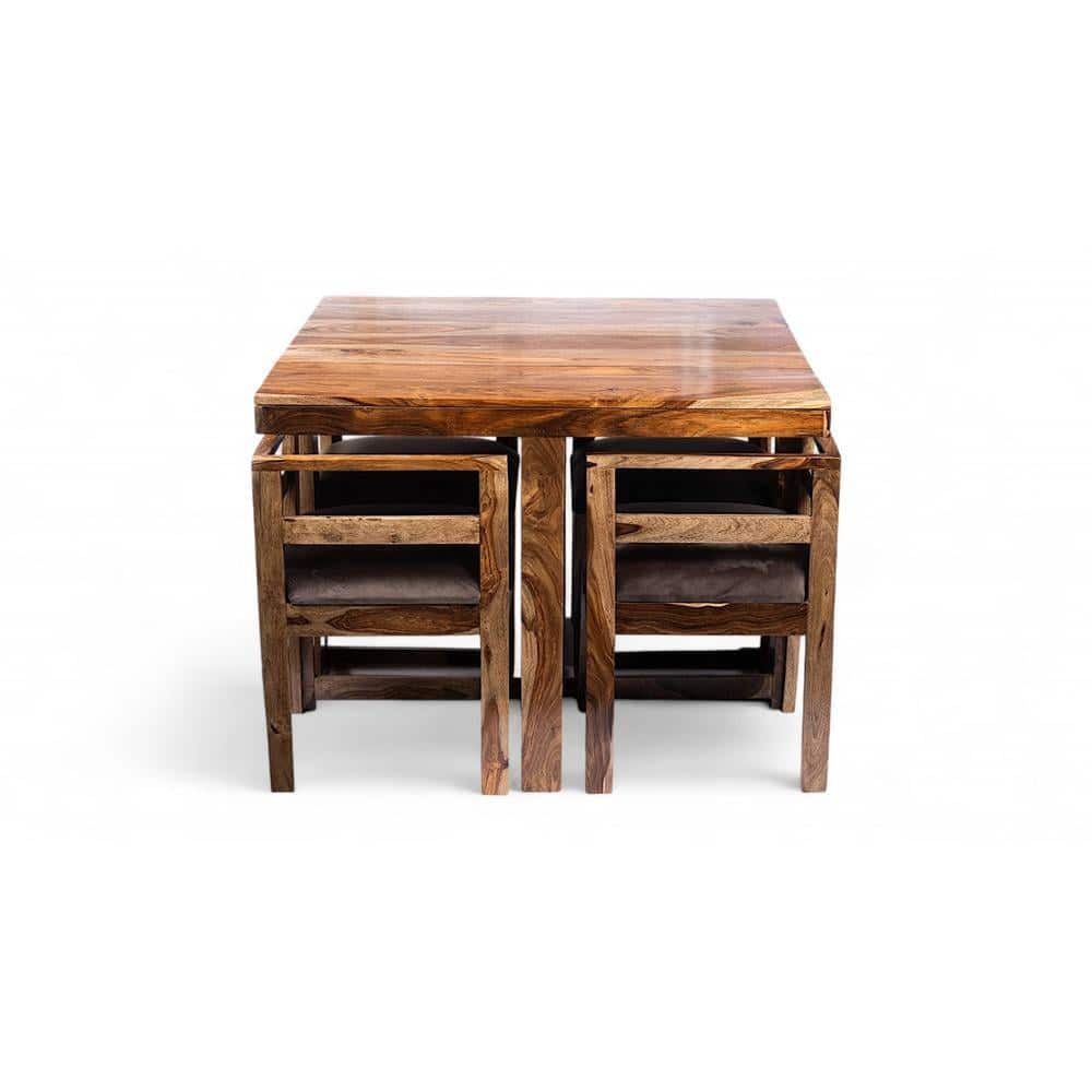 Kingston Sheesham Wood Accent 4 Seater Dining Table Set
