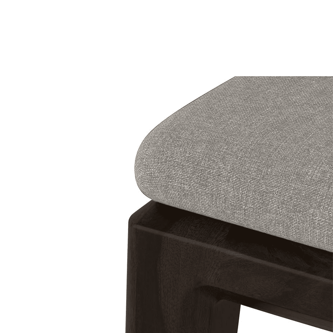 Taarkashi Solid Wood Dining Chair Set Of 2 In Ameican Walnut Finish With Gainsboro Grey Fabric Colour