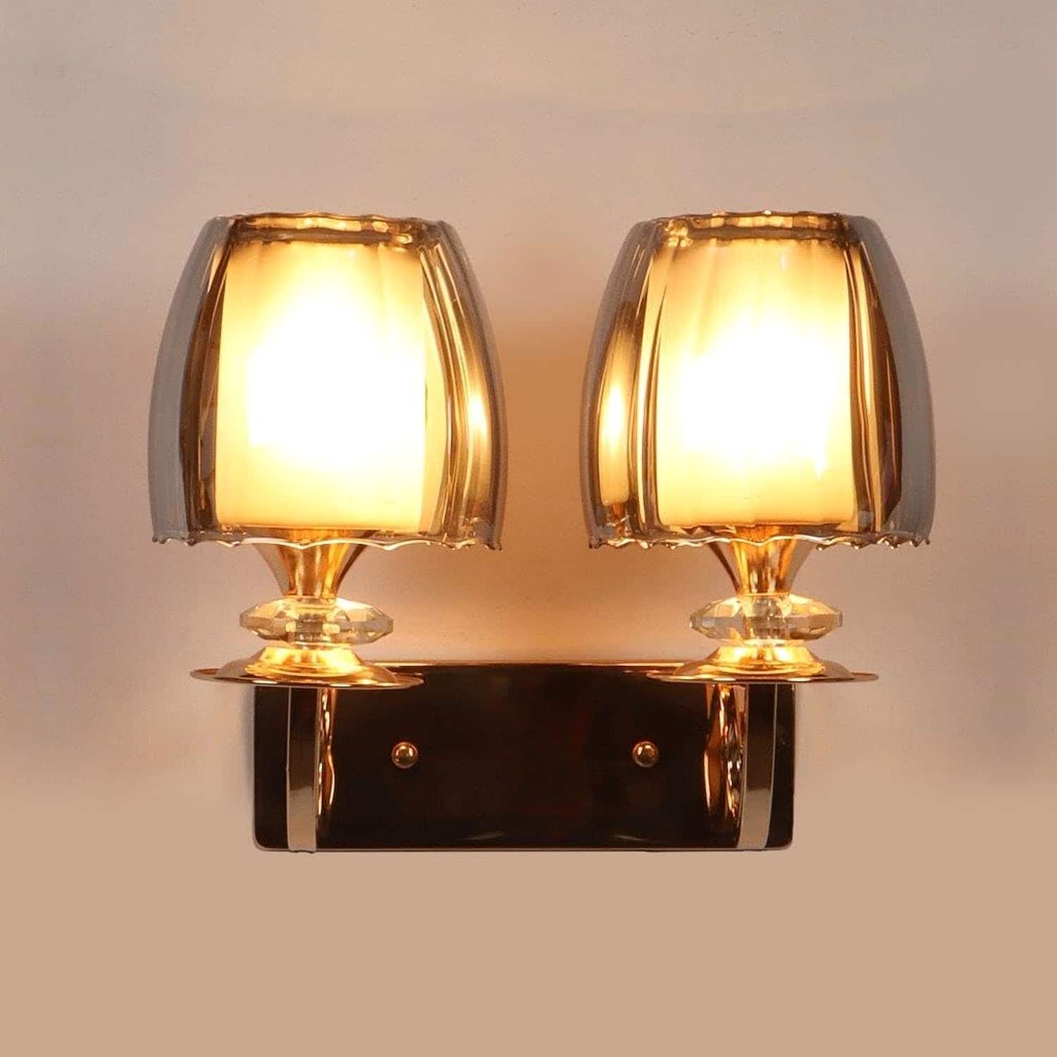 Eliante Ayen Iron Wall Light With Glass In Gold Colour