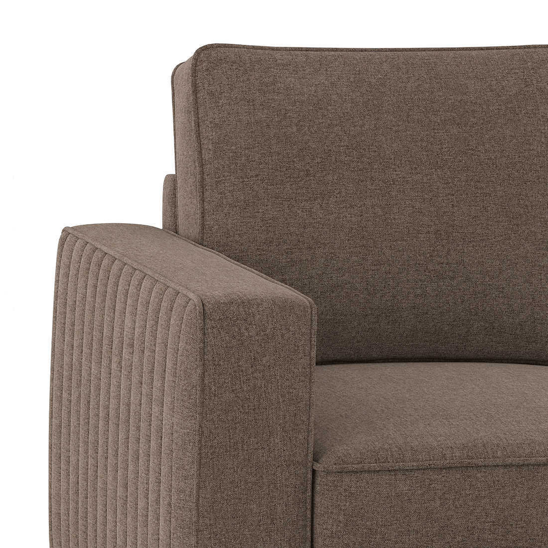 Apollo Neo 1 Seater Fabric Sofa in Daschund Brown Colour (Back Height : Regular, Cushion Type : Hard)