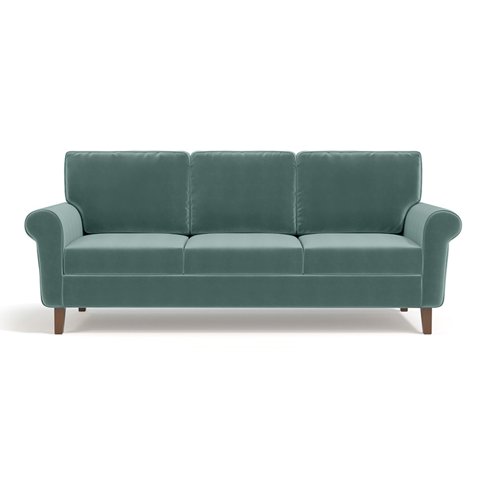 Oxford 3 Seater Fabric Sofa in Dusty Turquoise Velvet Colour