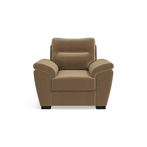 Adelaide Luxe 1 Seater Fabric Sofa in Fawn Velvet Colour