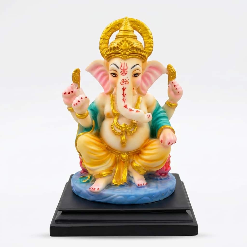 Devotional Aarambh Vinayaka Ganesha Statue in Multicolor Colour - Vedas