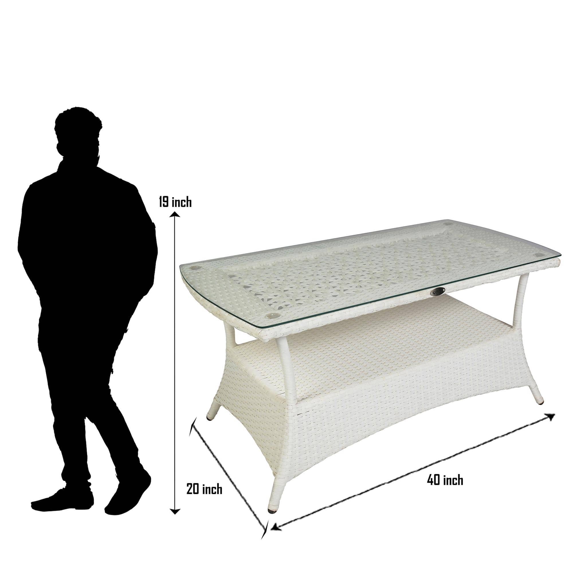 Dijon 2+1+1 Seater Wicker Sofa Set in White Colour