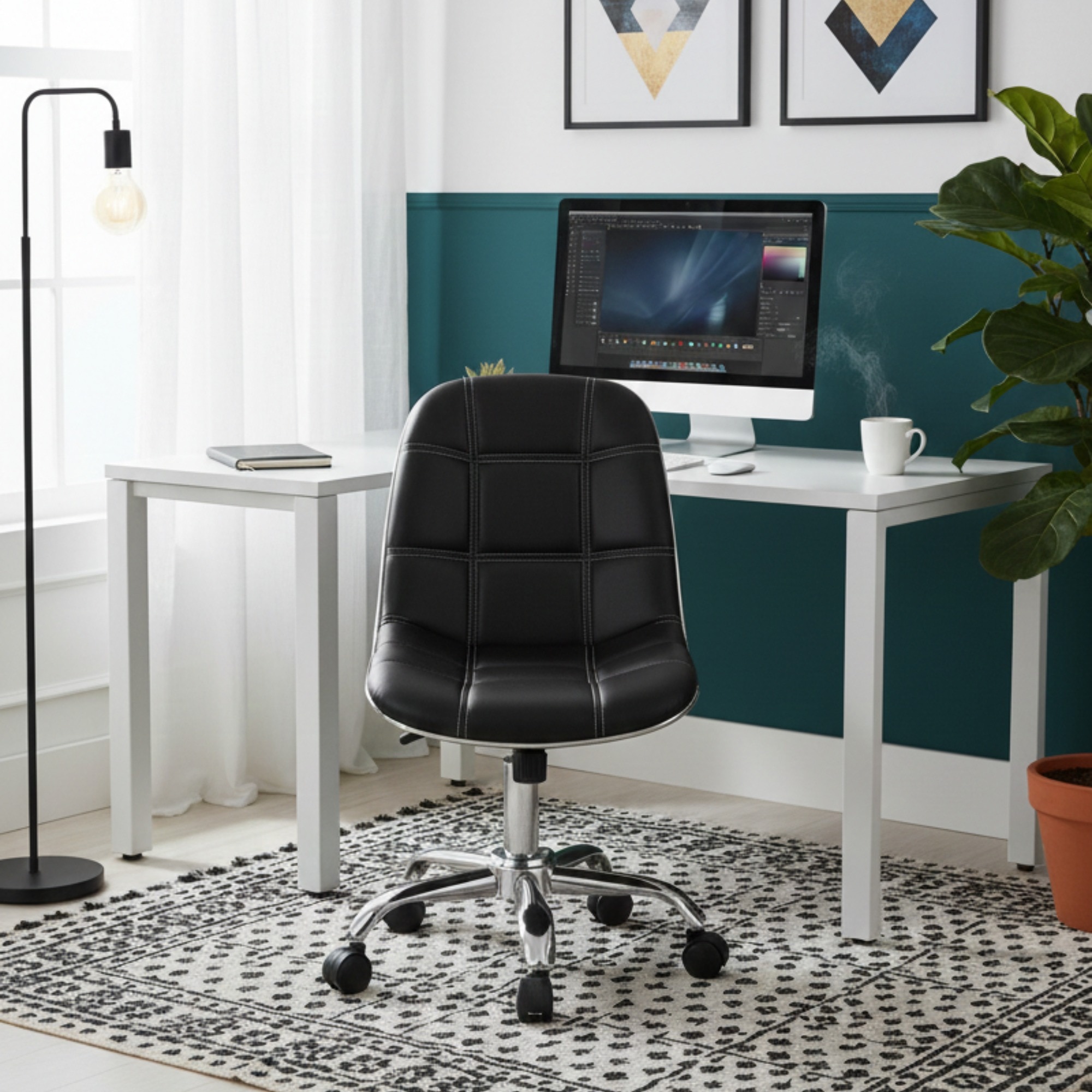 Beautiful Leatherette Dining Chair in Black Colour - Adiko Systems
