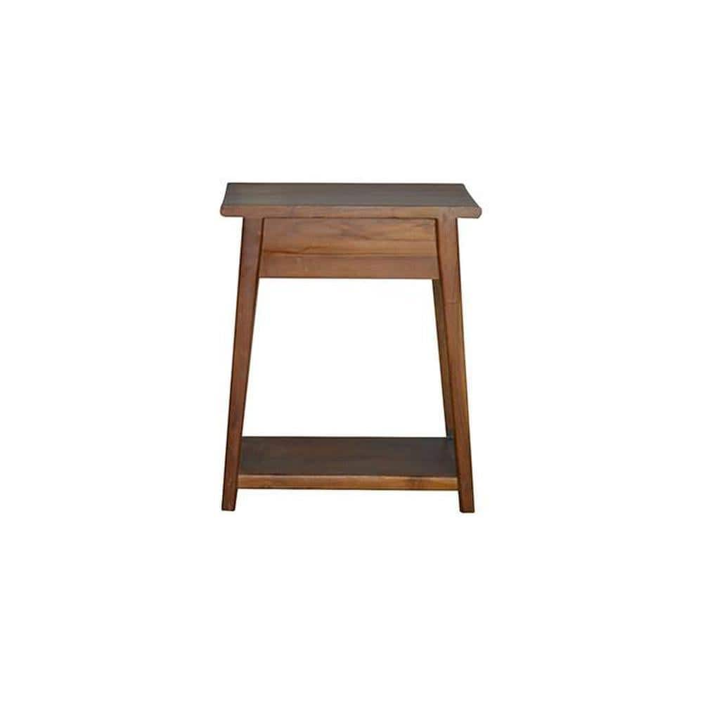 Oplux Solid Wood Bedside Table In Provincial Finish