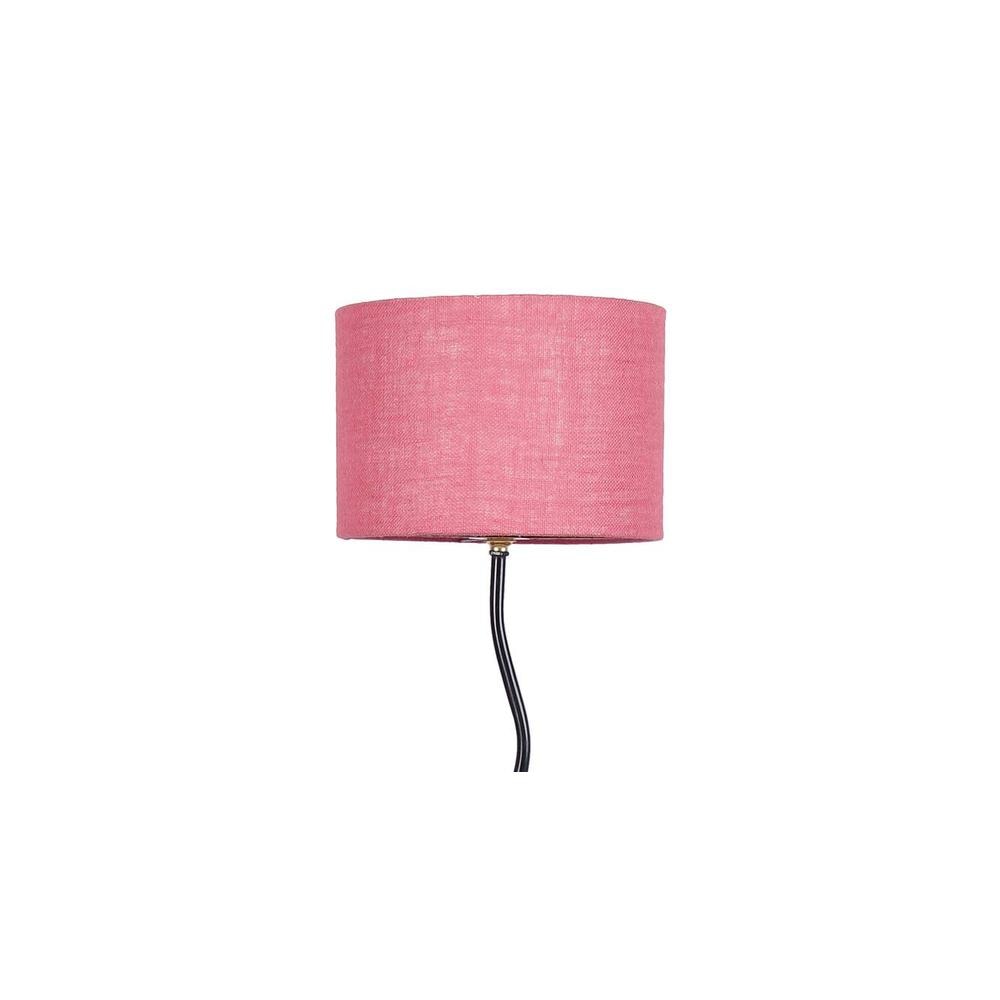 Finley Zig Zag Iron Floor lamp with Jute Drum Pink Shade (Z24)