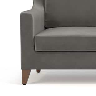 Abbey Sofa Set (Colour : Ash Grey Velvet, Cushion : Hard, Seater : 3+2+1)