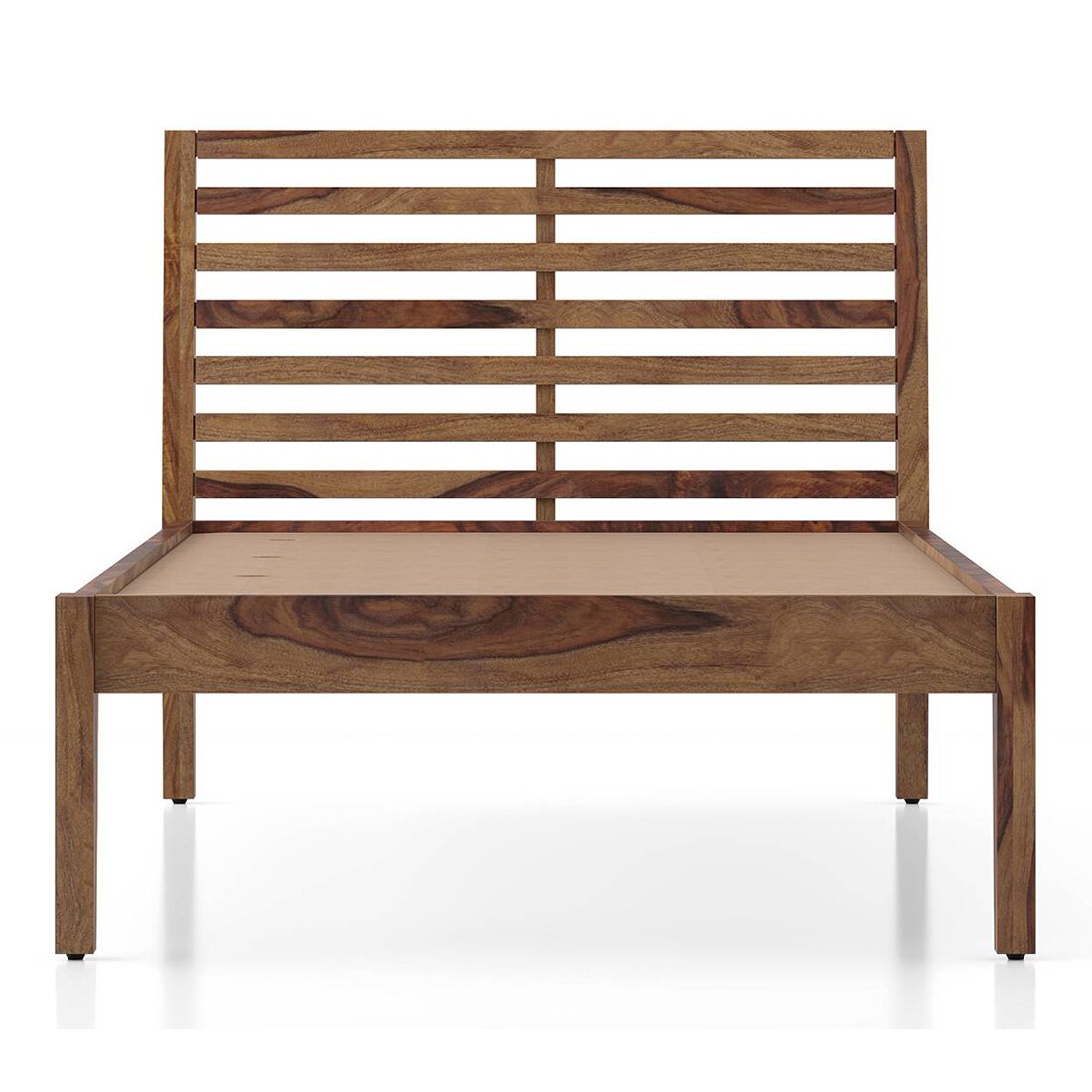 Elwyn Nonstorage Single Bed In Teak Finish