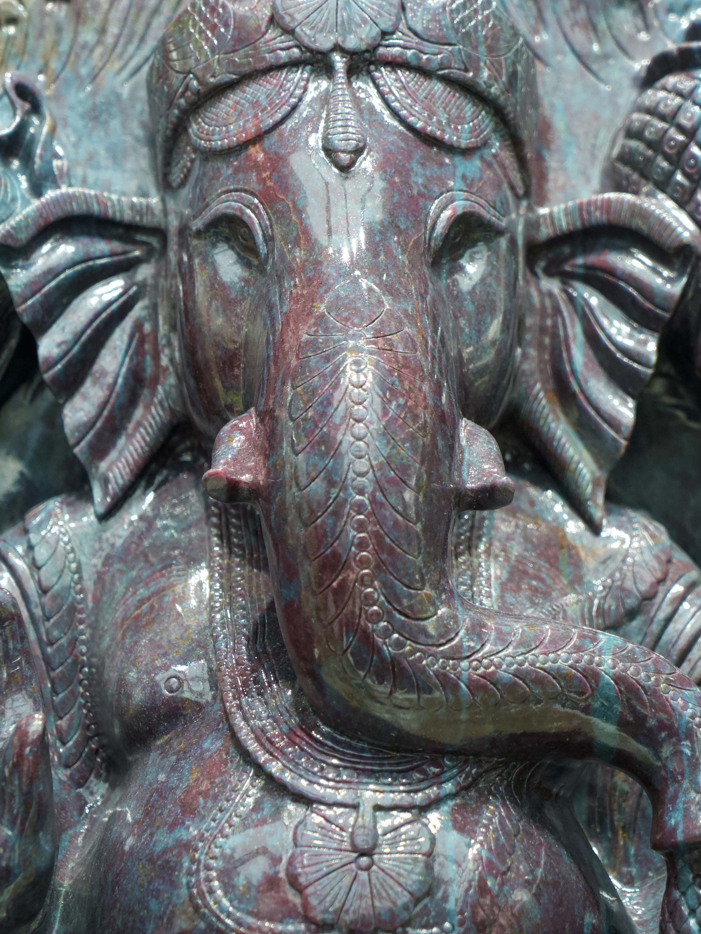 Ruby Stone Ganesha Idol