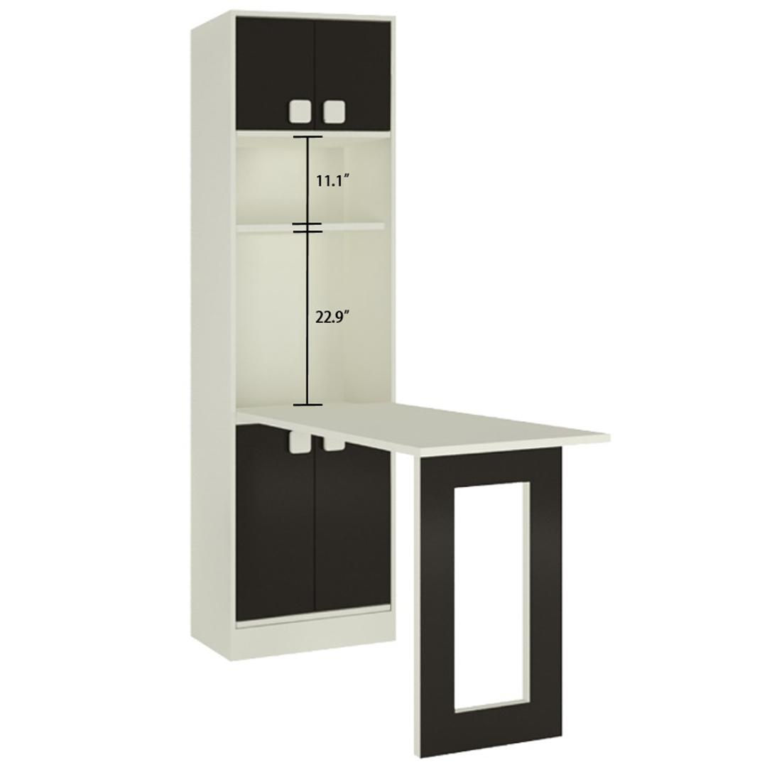 Royale Folding Study Desk cum Bookshelf in Carbon Black Colour