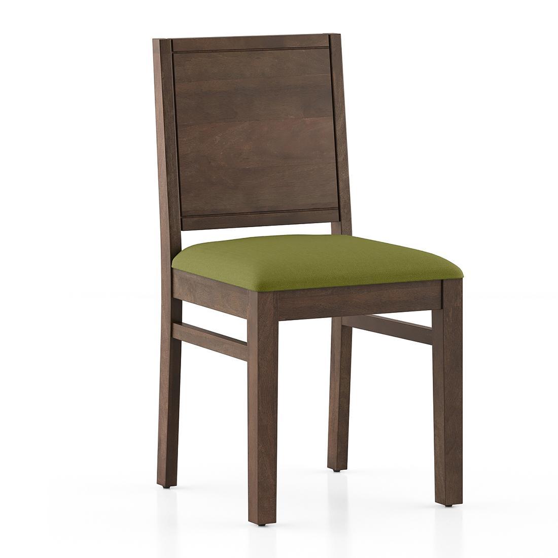 Atlas Dining Chairs Set Of 2 Finish Danish Walnut Colour Avocado Green