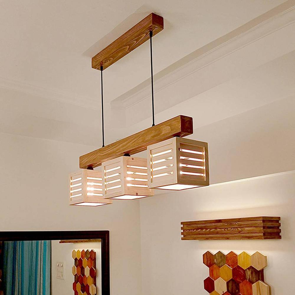 Lyon Brown Solid Wood Cluster Hanging Light