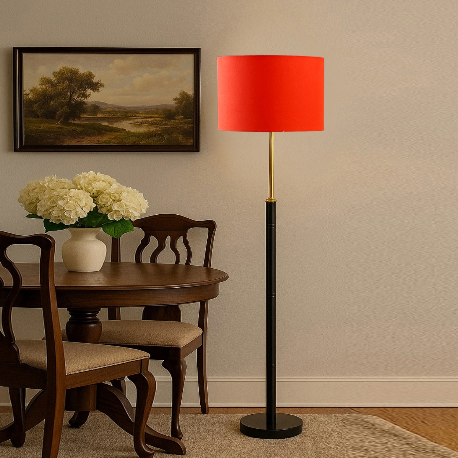 Devansh Wood & Metal Floor Lamp