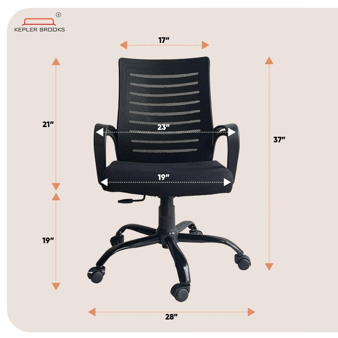 Iris Mid Back Mesh Office Chair Black Color