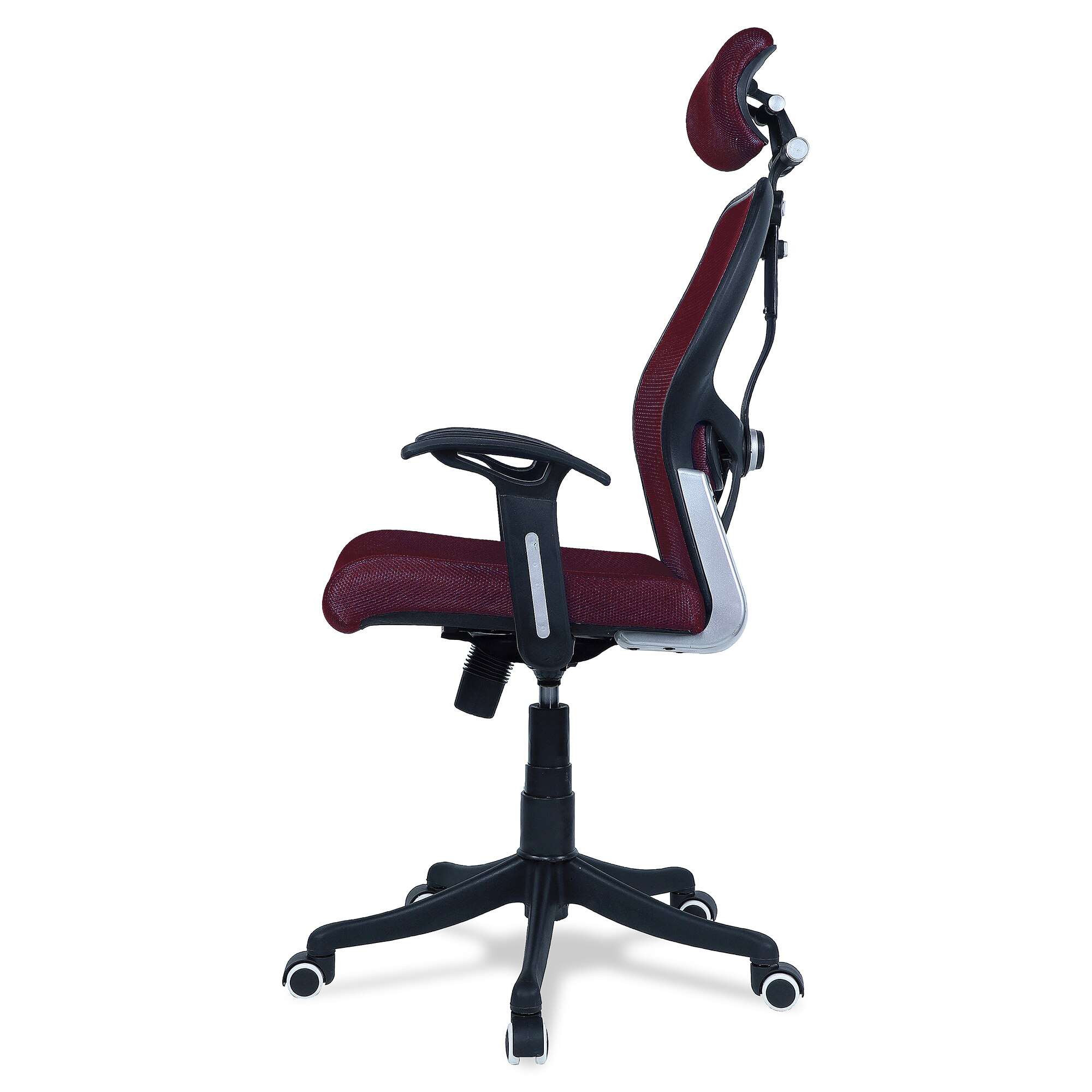 Reaii Mid Back Ergonomic Chair in Maroon Colour