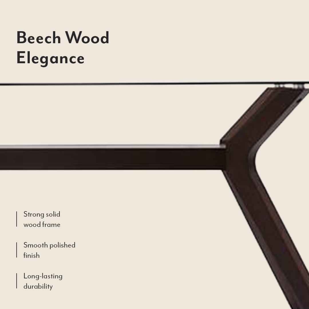 Wesley - Lawson 6 Seater Dining Table Set (Colour- Dark Brown , Finish- Dark Walnut)