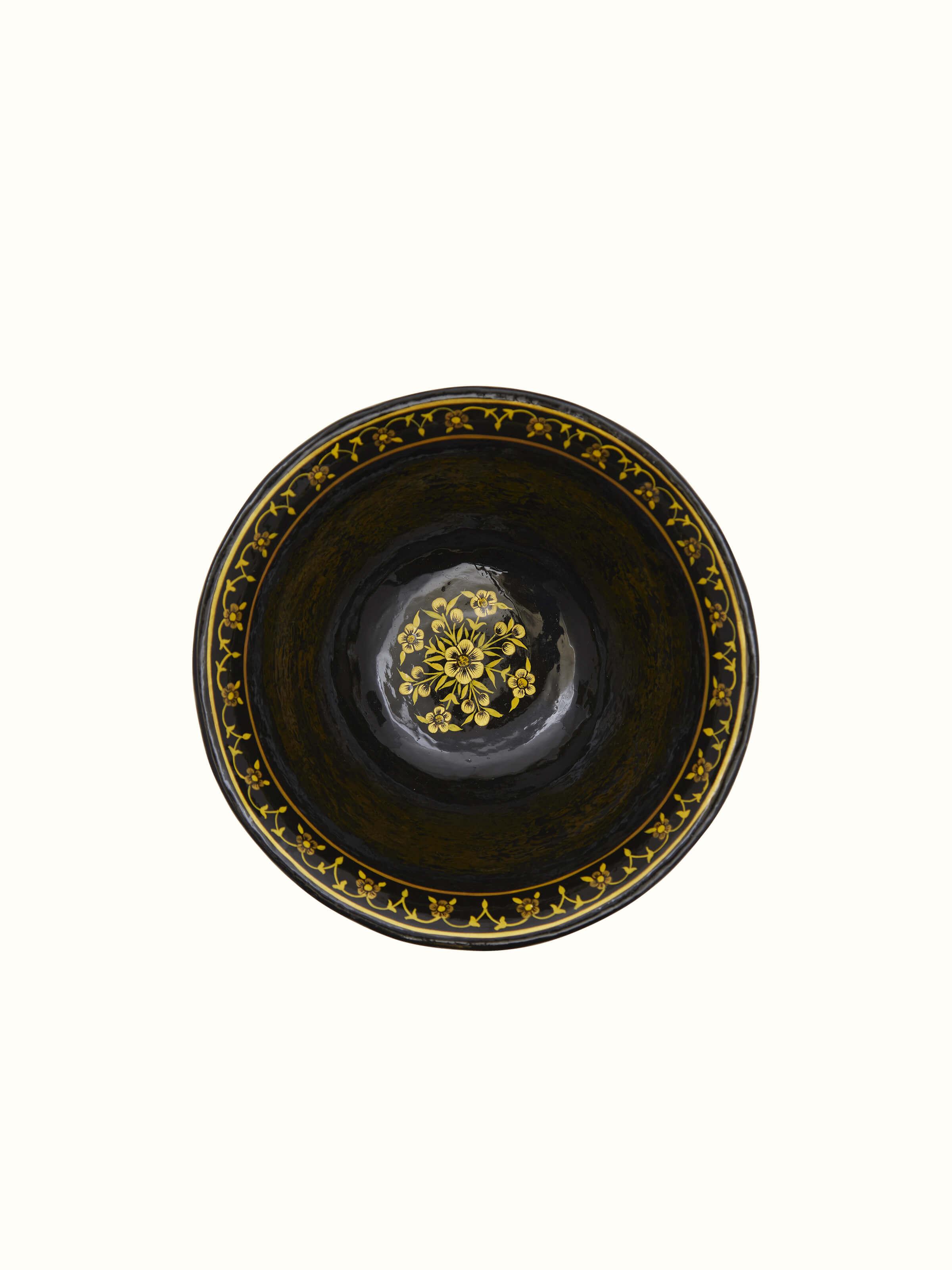 Top view of Blue Papier Mache Paper Pulp Bowl showing its overall design and color.