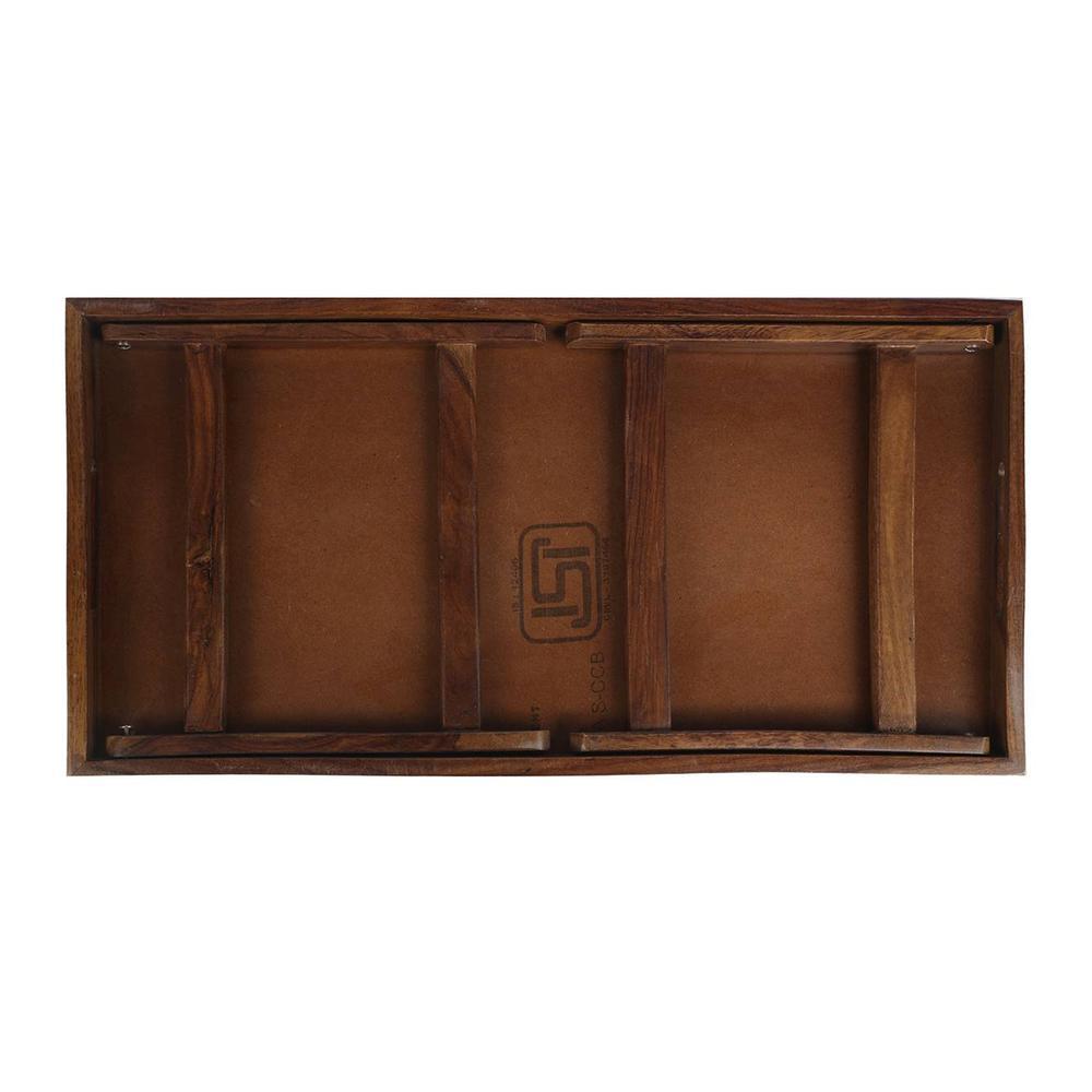 Doodle Art Solid Wood Bookshelf and Serving Tray In Multicolour