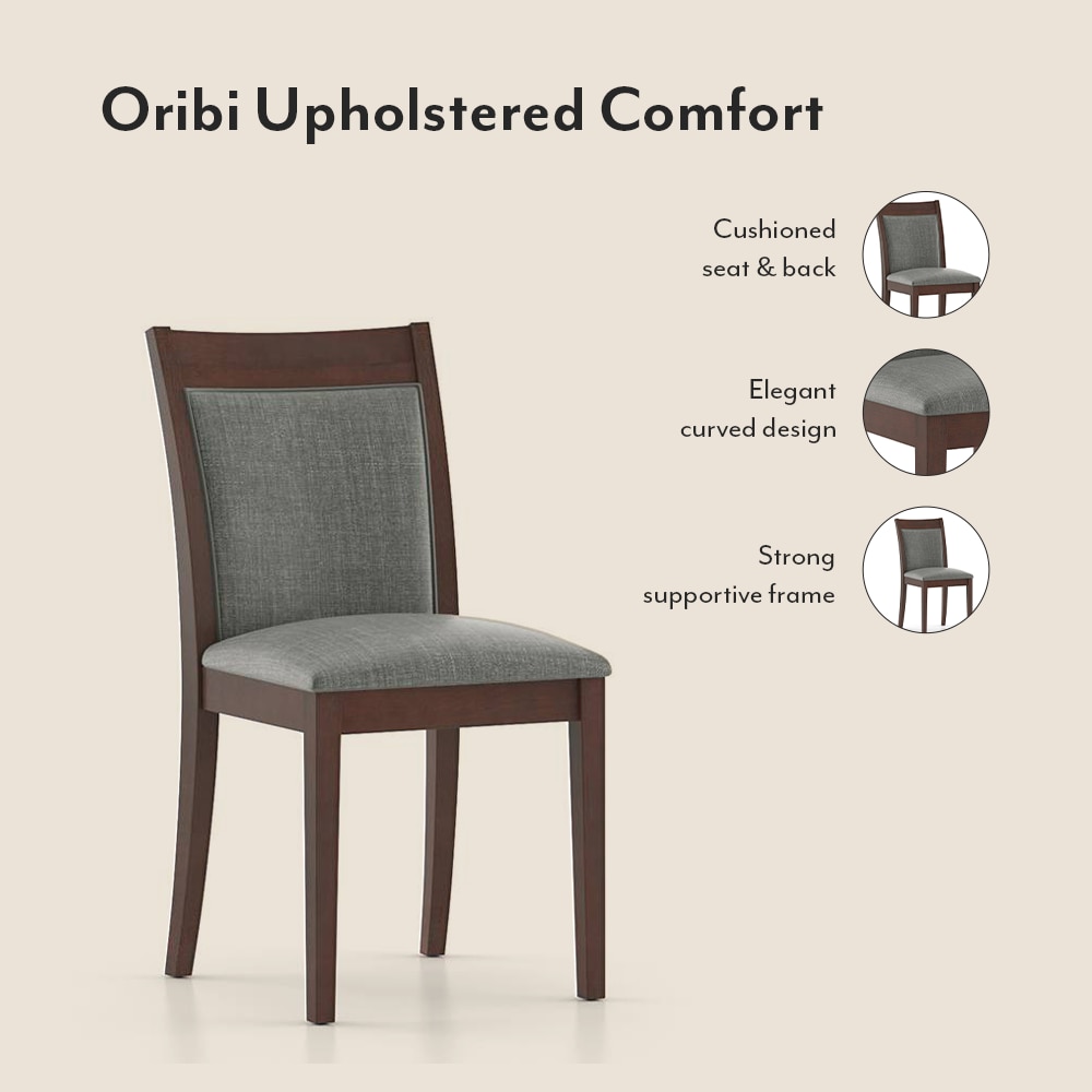 Vanalen 6-To-8 Extendable - Dalla 6 Seater Glass Top Dining Table Set (Colour- Grey , Finish- Dark Walnut)