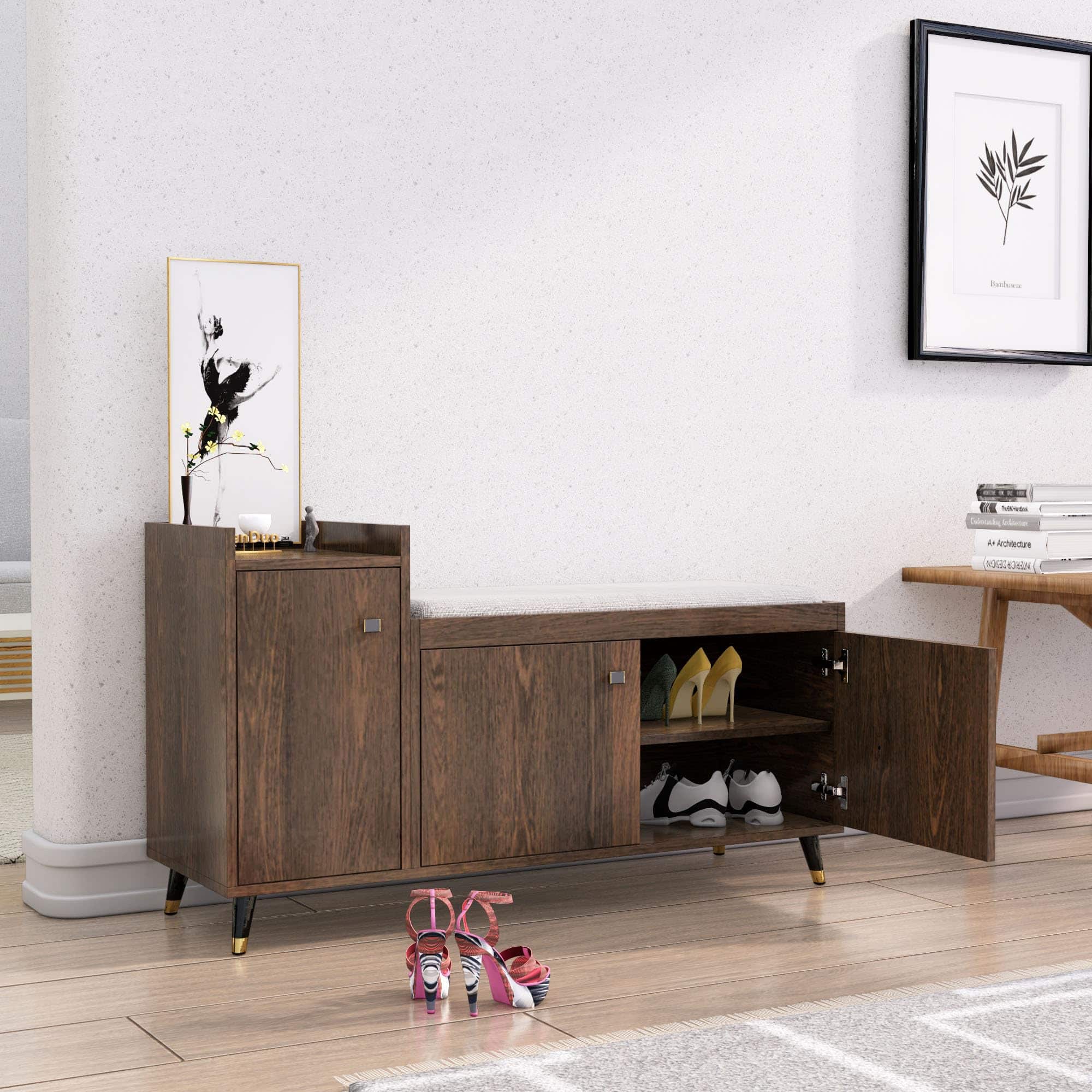 Hexa Red Engineered Wood Shoe Rack in Flower Wenge Colour - HexaRed