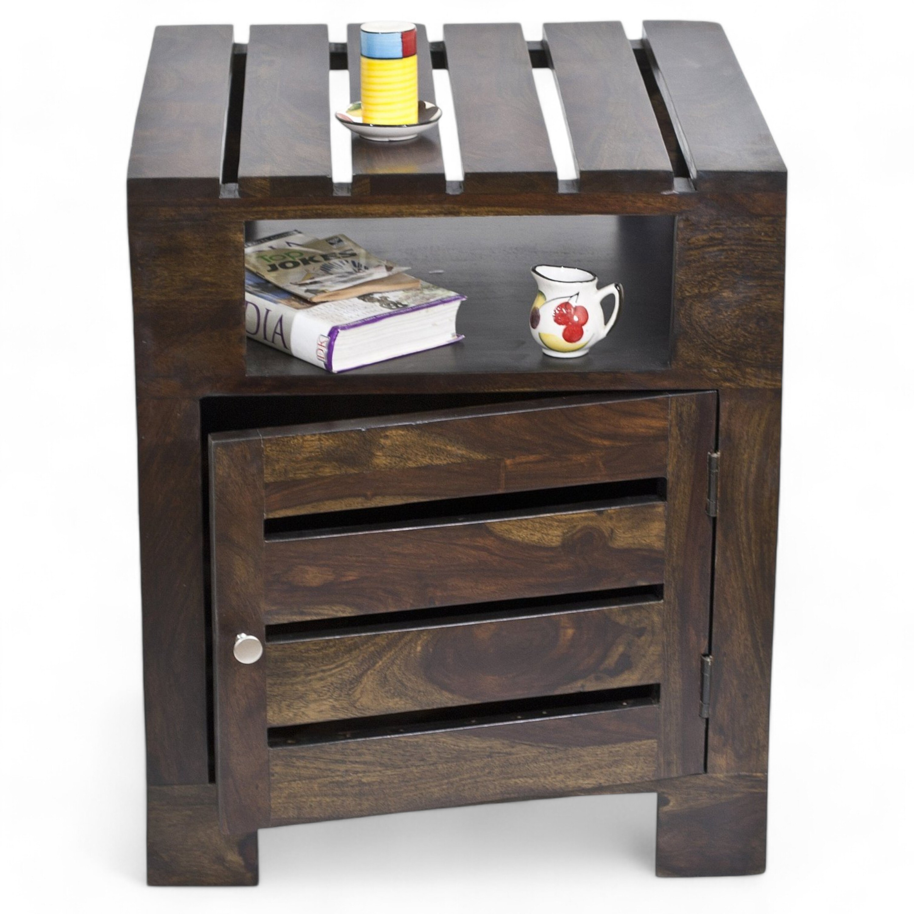 Harvey Sheesham Wood End Table in Mahogany Finish