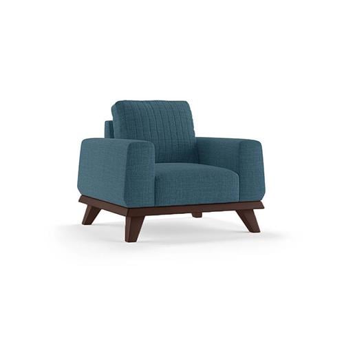 Granada Luxe 1 Seater Fabric Sofa in Colonial Blue Colour