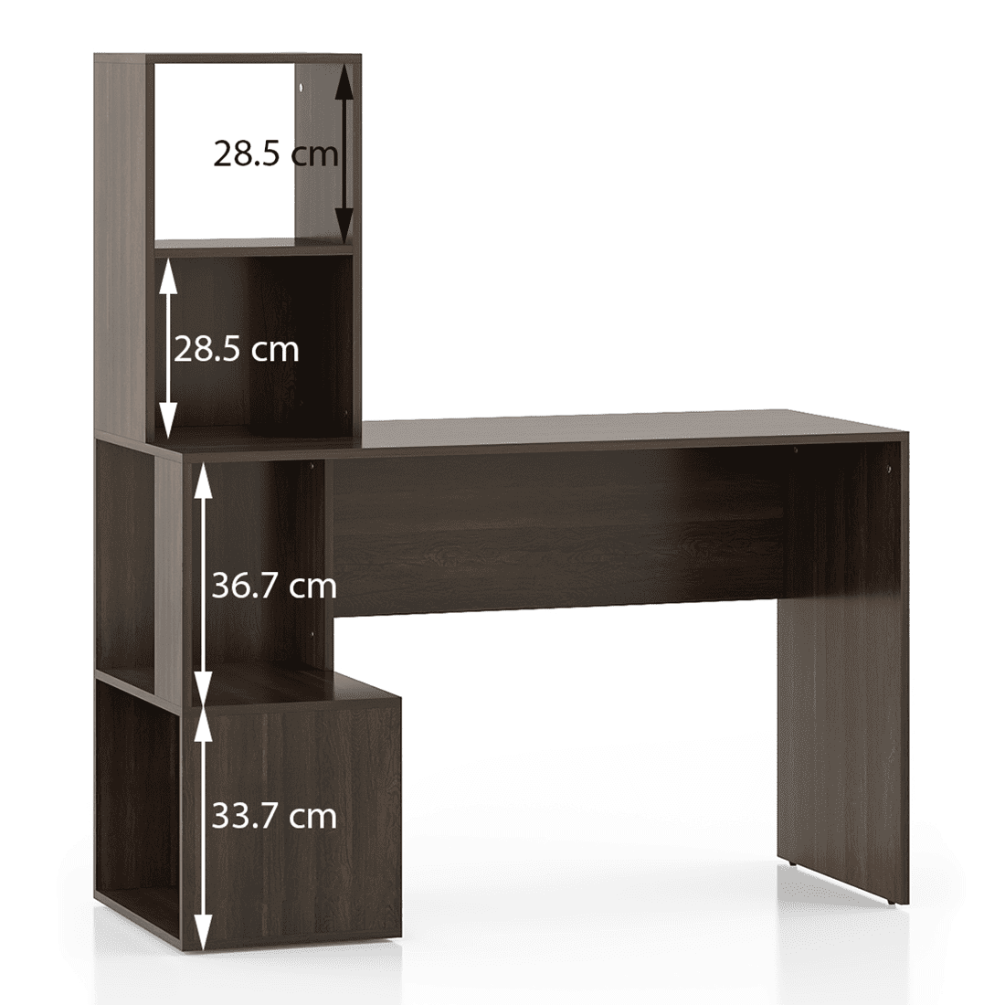 Carl Engineered Wood Study Table in Deep Oak Finish
