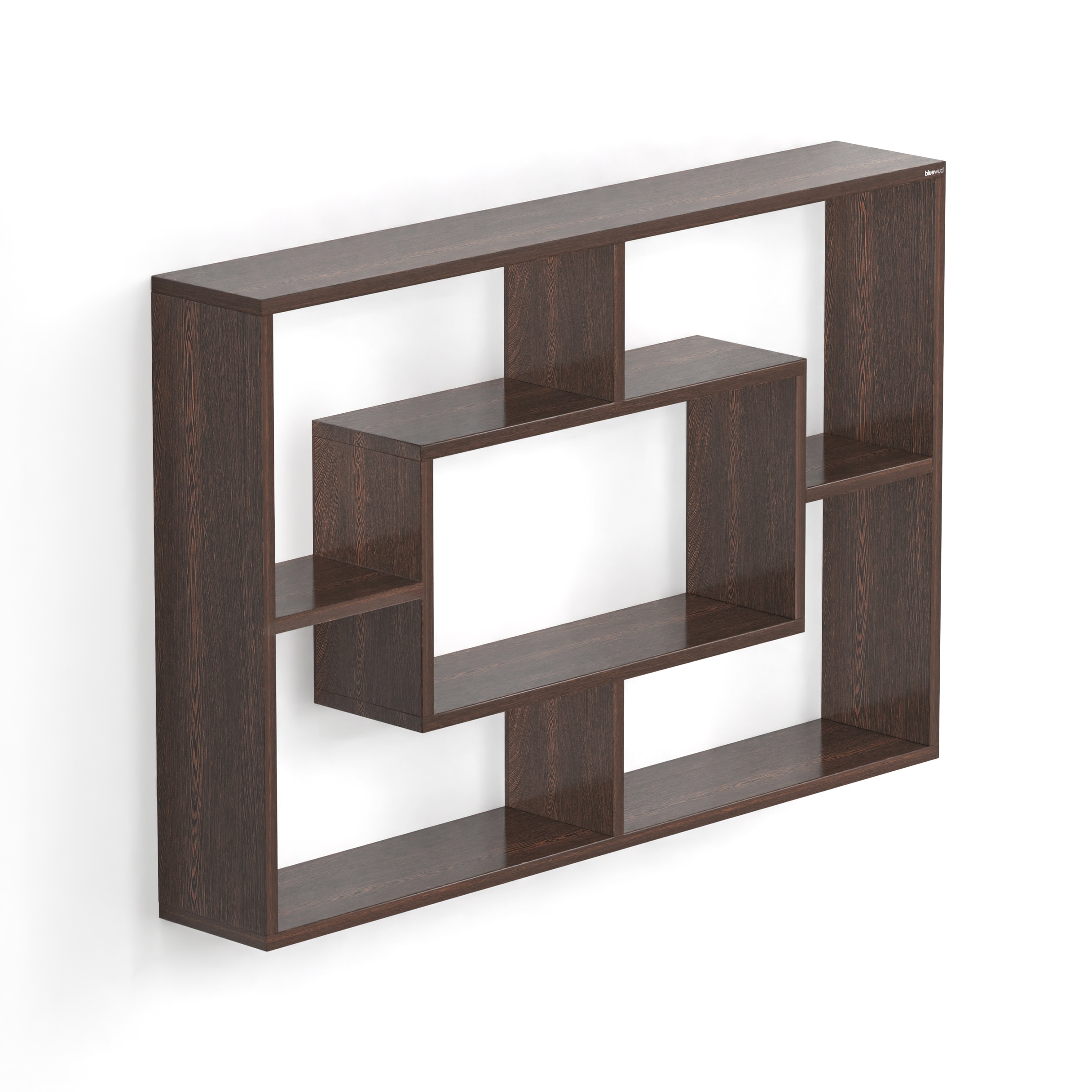 BLUEWUD Crafte Engineered Wood Wall Mount Wall Shelf, Display Rack (Wenge)