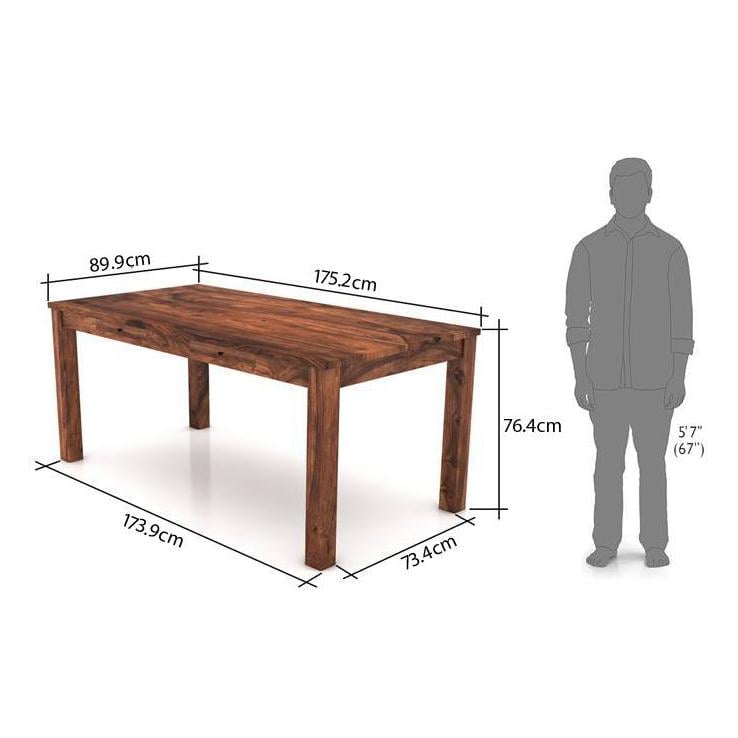 Arabia Xl Storage 6 Seater Dining Table In Teak Finish