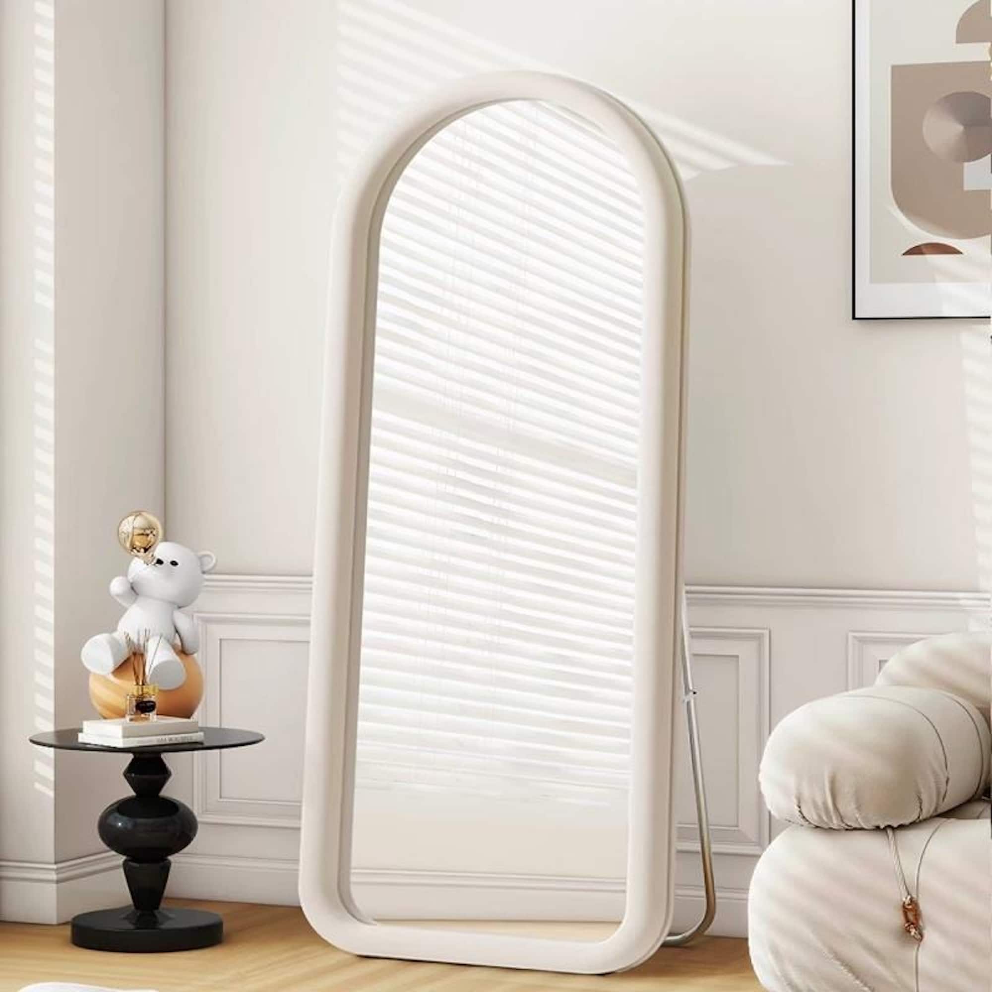 The Artment Unbreakable Beige Arch Puff Floor Mirror (160 x 60) cm