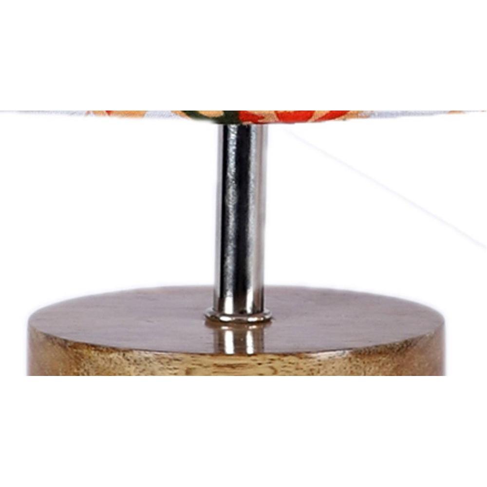 Charlotte Multicolour Natural Fiber Shade Table Lamp with Natural Wooden Base