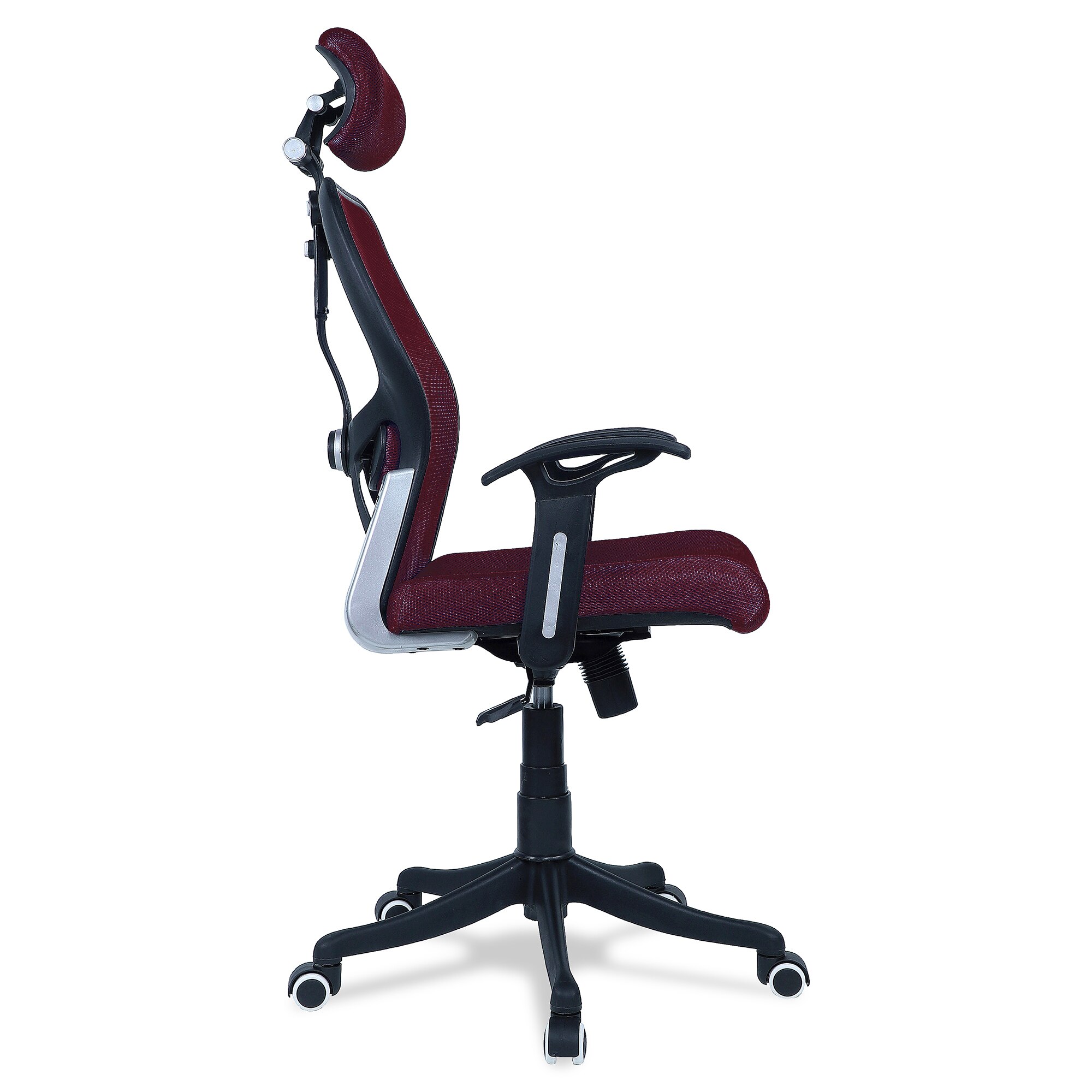 Reaii Mid Back Ergonomic Chair in Maroon Colour