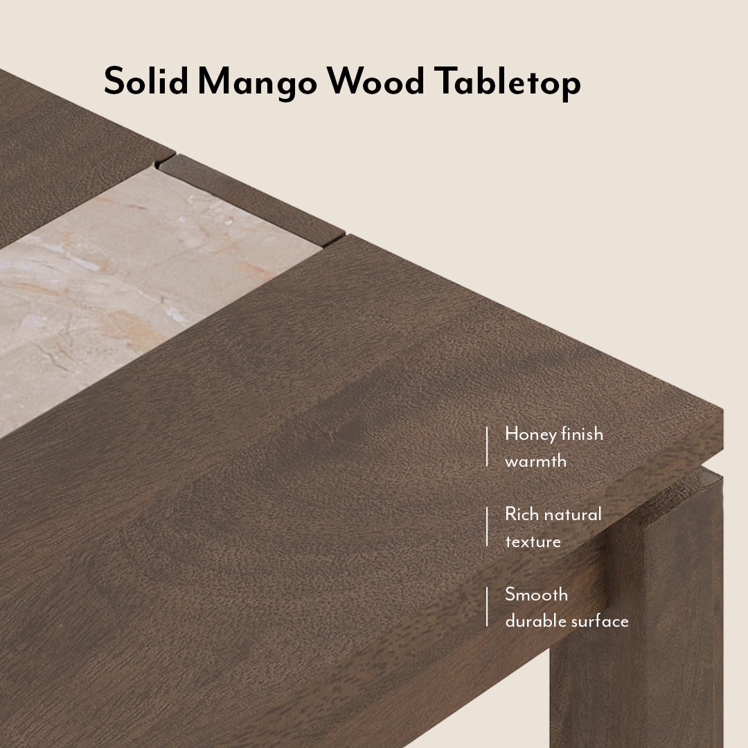 Atlas Crest Solid Wood 4 Seater Dining Table With Bren Swivel Dining Chairs