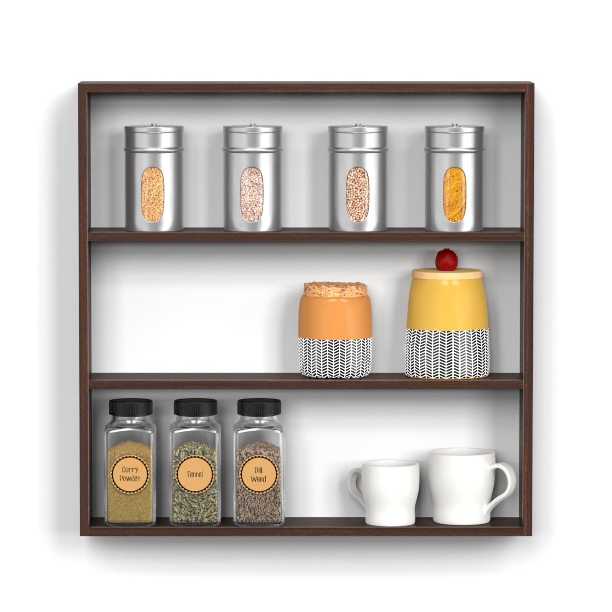 BLUEWUD Jasden Engineered Wood Multipurpose Kitchen Storage Rack Shelf (Wenge)