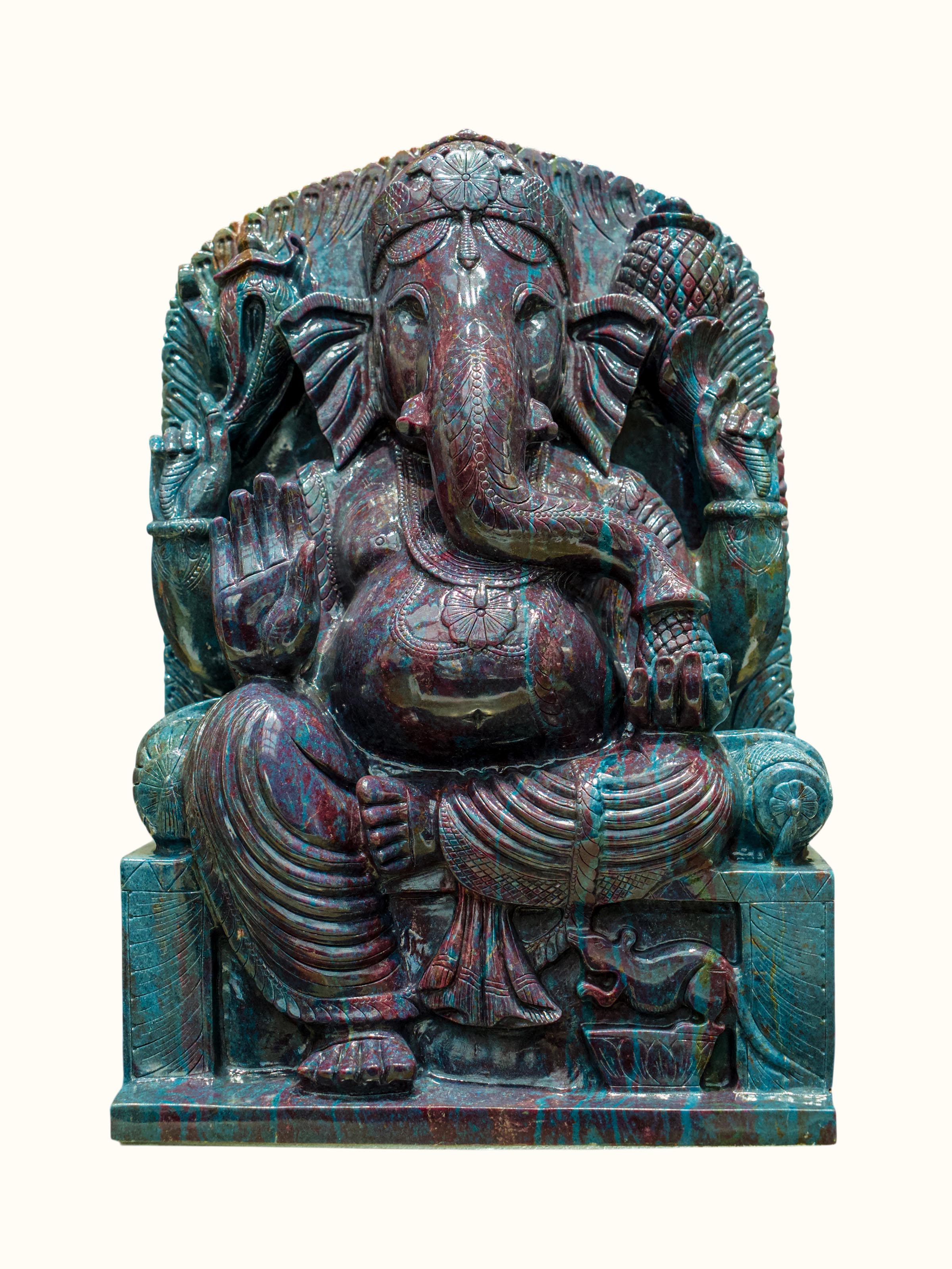 Ruby Stone Ganesha Idol